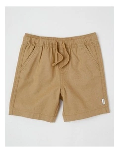 Essentials Ollie Textured Woven Short in Tan