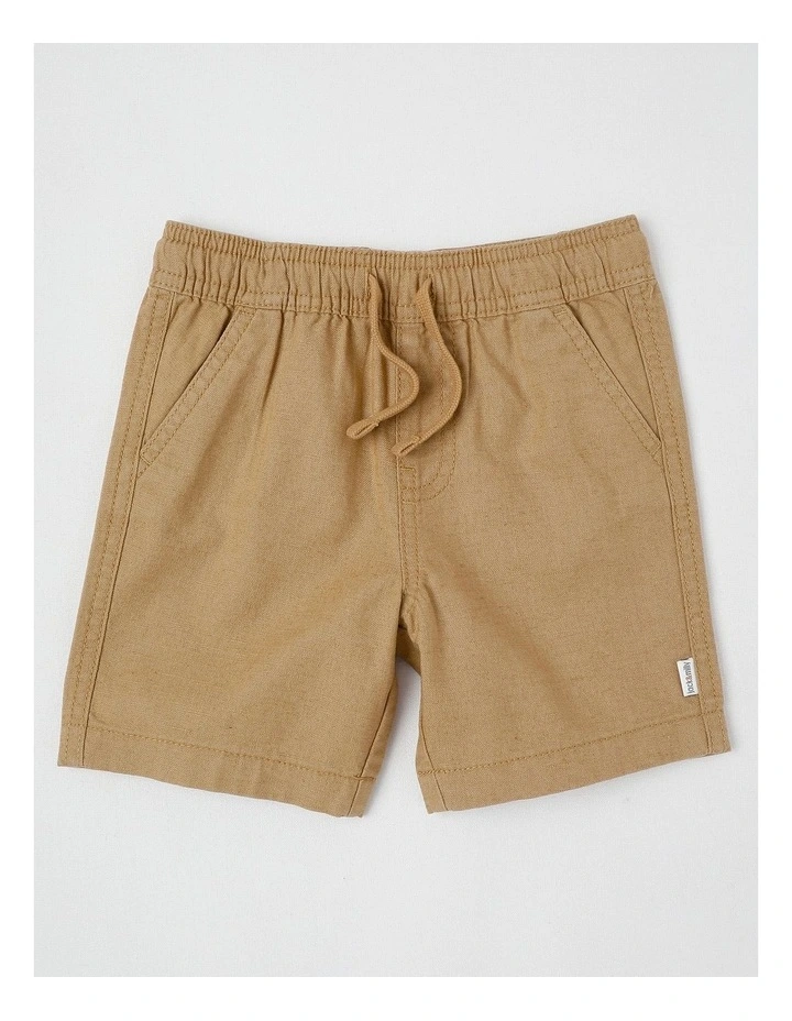Essentials Ollie Textured Woven Short in Tan image 1