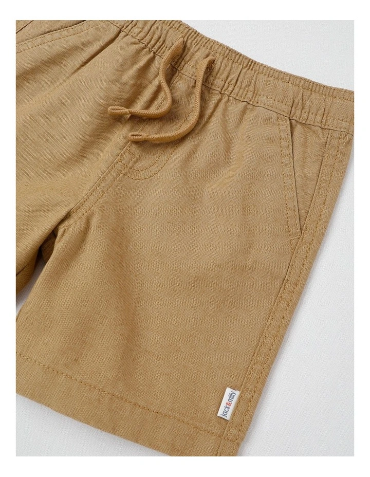 Essentials Ollie Textured Woven Short in Tan image 2