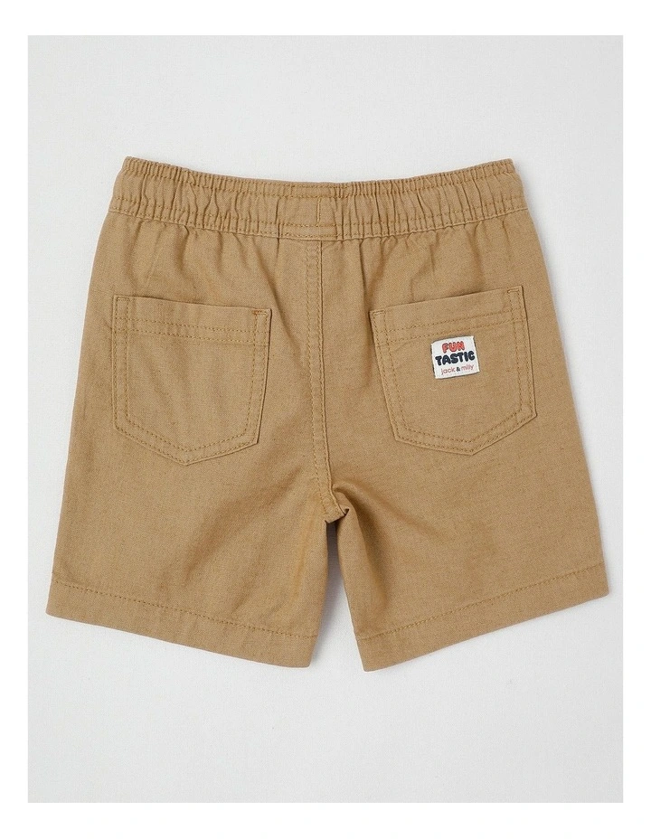 Essentials Ollie Textured Woven Short in Tan image 3