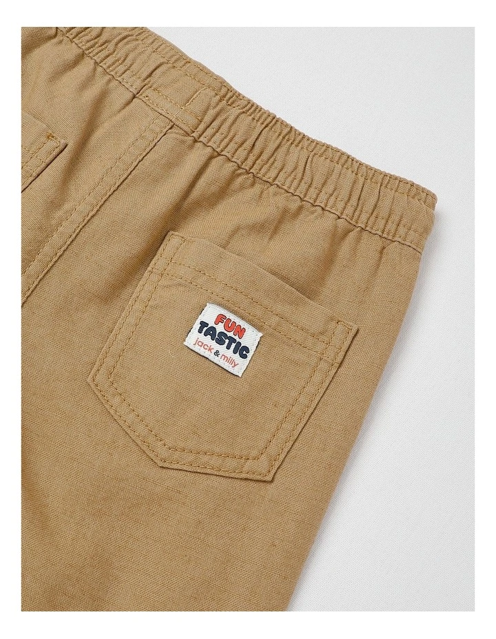 Essentials Ollie Textured Woven Short in Tan image 4