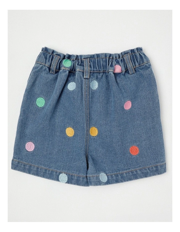 Josie Denim Short with Embroidered Spots in Denim image 3