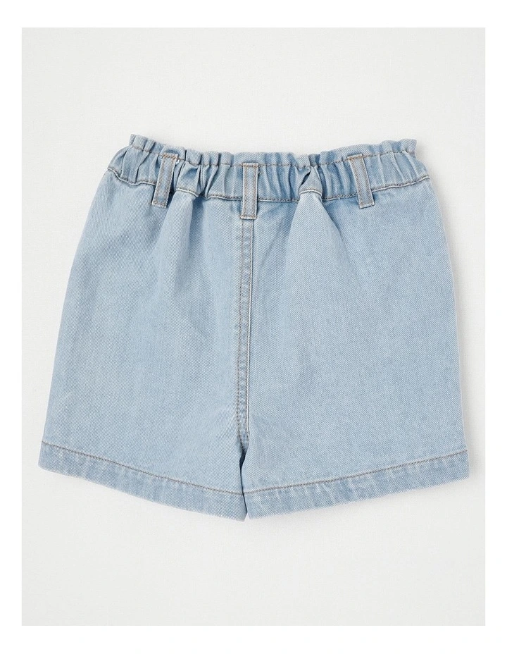 Patsy Denim Short With Daisy & Bee Embroidery in Denim image 3