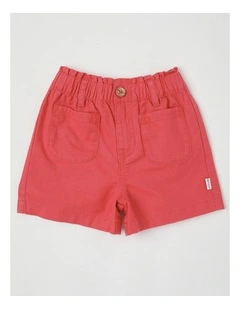 Essentials Isabella Paperbag Waist Short in Red