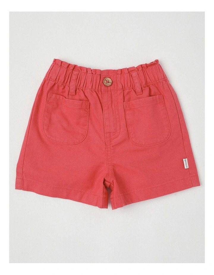 Essentials Isabella Paperbag Waist Short in Red image 1