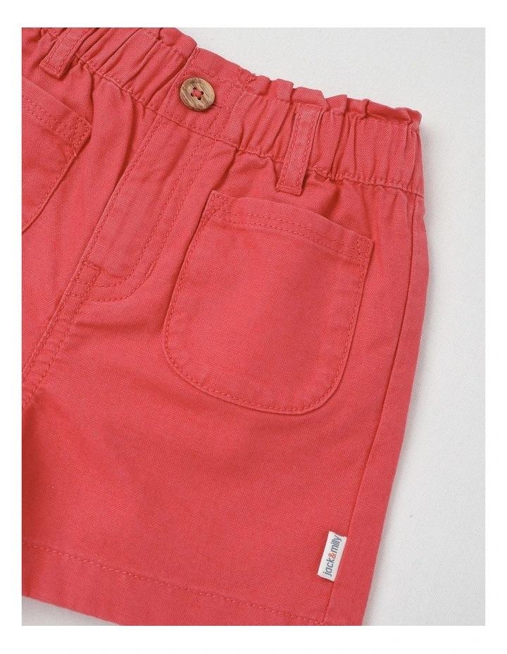 Essentials Isabella Paperbag Waist Short in Red image 2