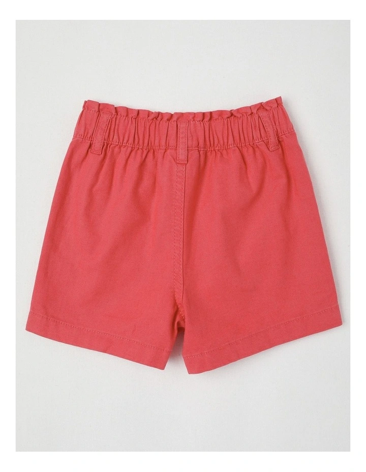 Essentials Isabella Paperbag Waist Short in Red image 3