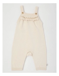 Naturals Florence Knitted Frill Overall in Beige