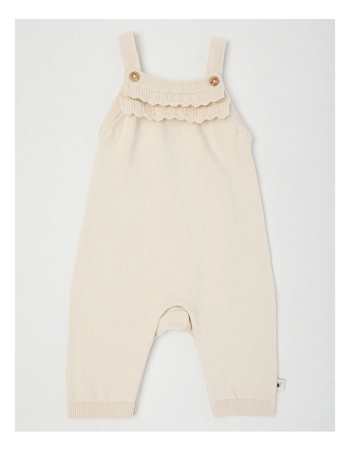 Naturals Florence Knitted Frill Overall in Beige image 1