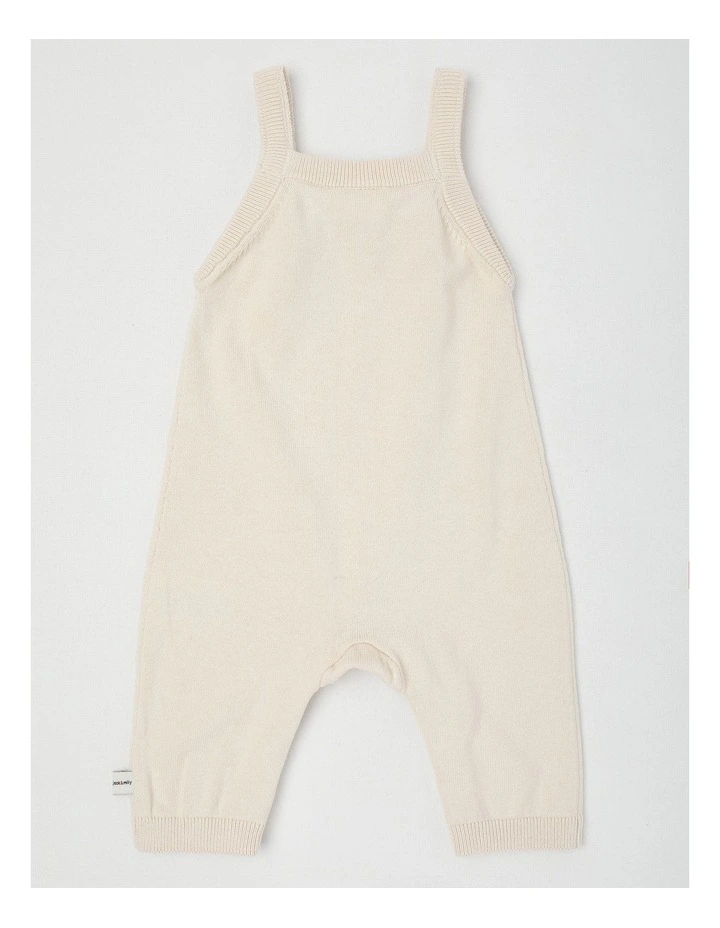 Naturals Florence Knitted Frill Overall in Beige image 3