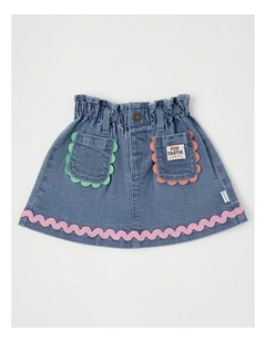 April A-Line Denim Skirt in Denim