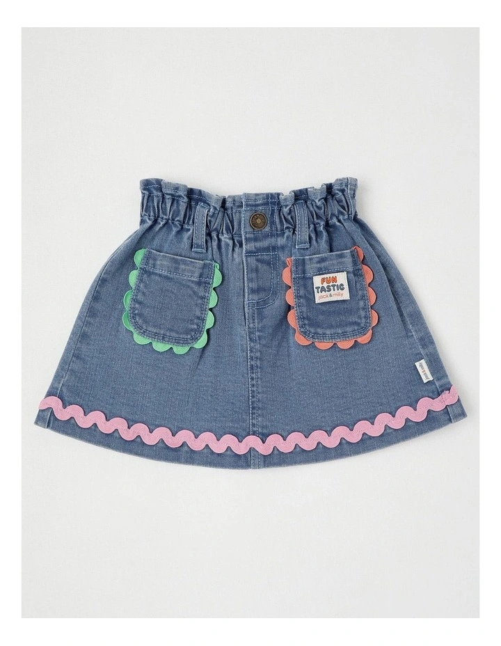 April A-Line Denim Skirt in Denim image 1