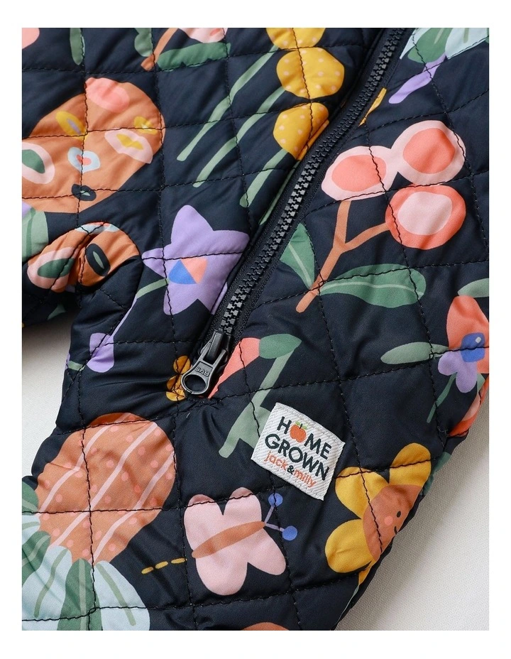 Kai Quilted Zip Puffer Coverall in Multi image 3
