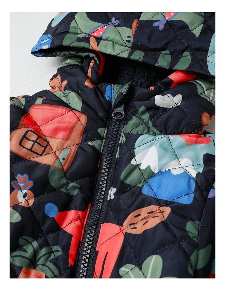 Kai Quilted Zip Puffer in Coverall image 2