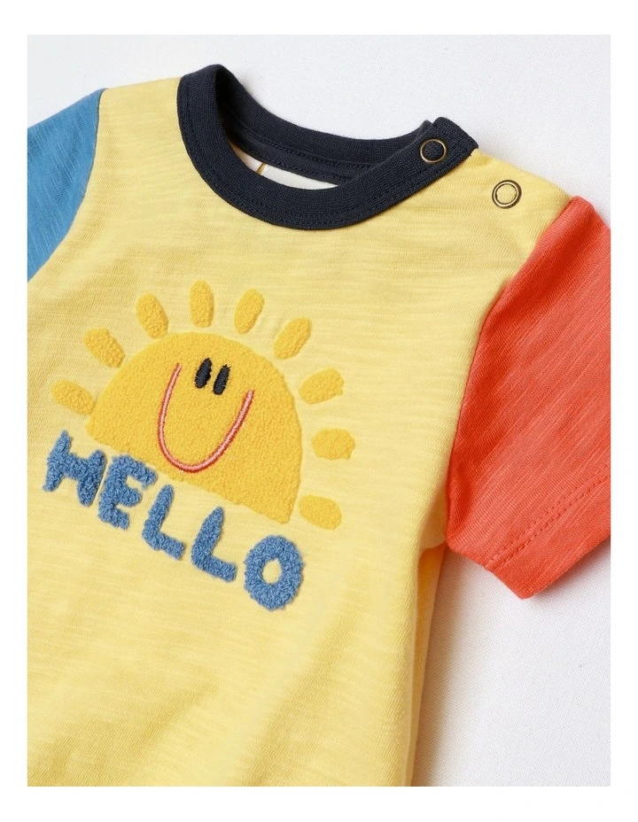 Essentials Arlo Spliced Bodysuit With Sunshine Club Boucle in Assorted image 4