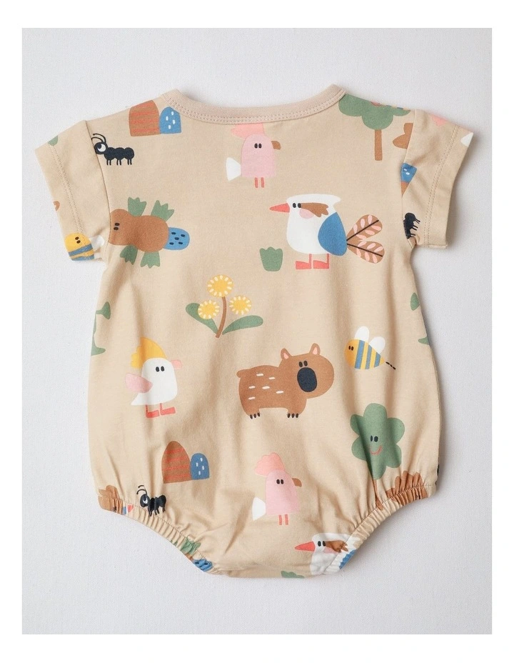 Naturals 2 Pack Bodysuit with Echidna Embroidery in Oatmeal image 5