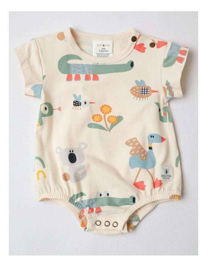 Naturals 2 Pack Rib Bodysuits with Koala Embroidery in Green image 2