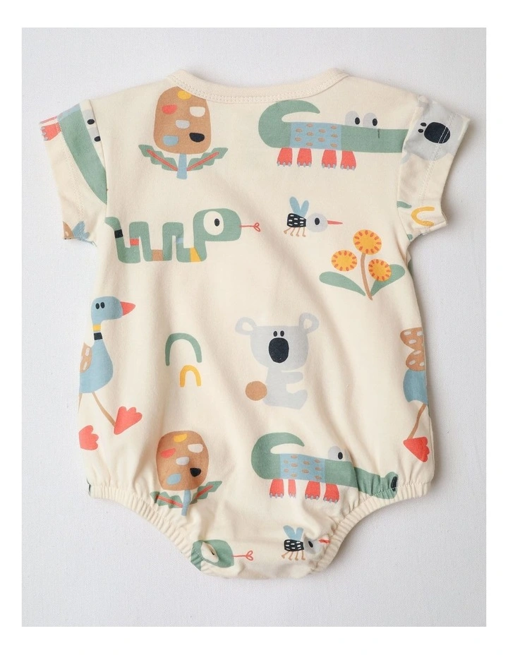Naturals 2 Pack Rib Bodysuits with Koala Embroidery in Green image 5