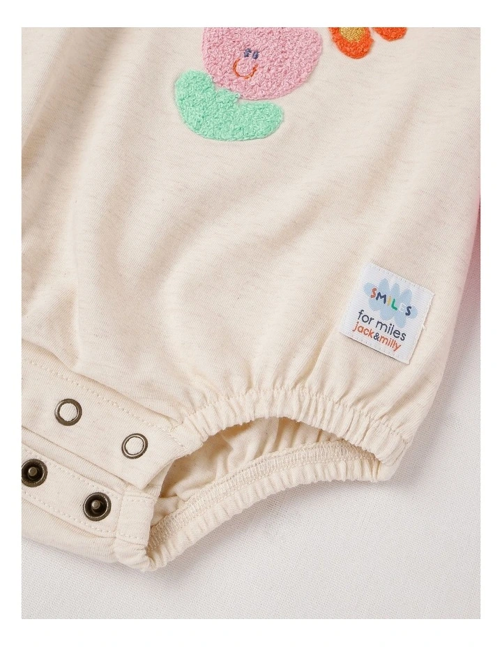 Freddie Newborn Bodysuit with Kitty Cat Boucle in Pink and Oatmeal image 2