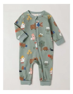 Naturals Newborn Jude Waffle Coverall in Sage