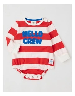 Lachie Hello Crew Boucle Bodysuit in Blue