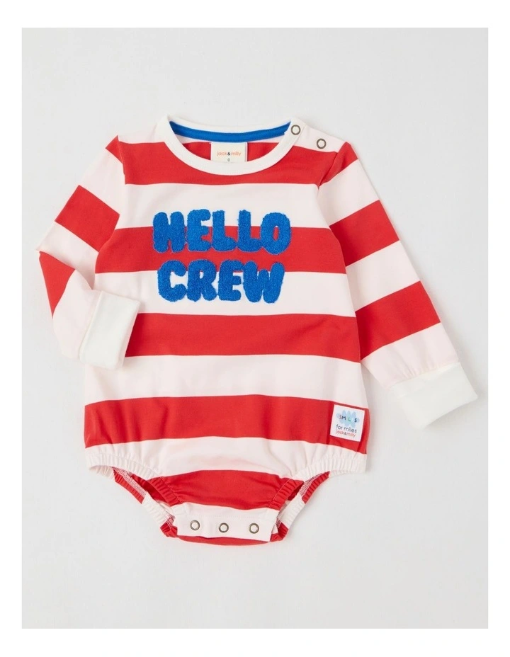 Lachie Hello Crew Boucle Bodysuit in Blue image 1