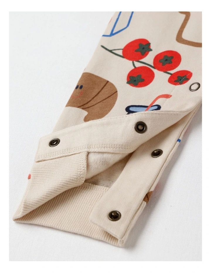 Spider French Terry Romper with Breaky Print in Oatmeal image 5