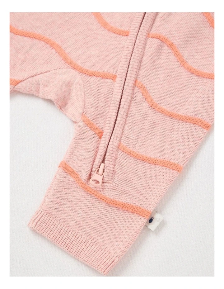 Naturals Newborn Scooter Wavy Knit Coverall in Pink image 3