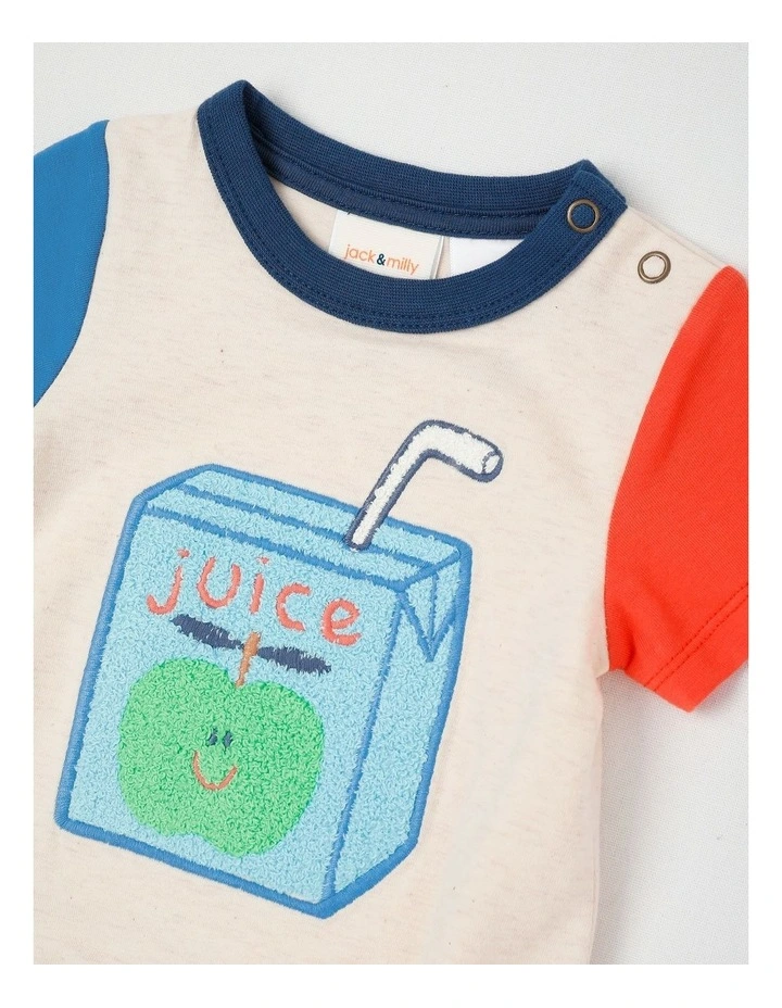 Reggie Colourblocked Bodysuit in Oat Marle image 2