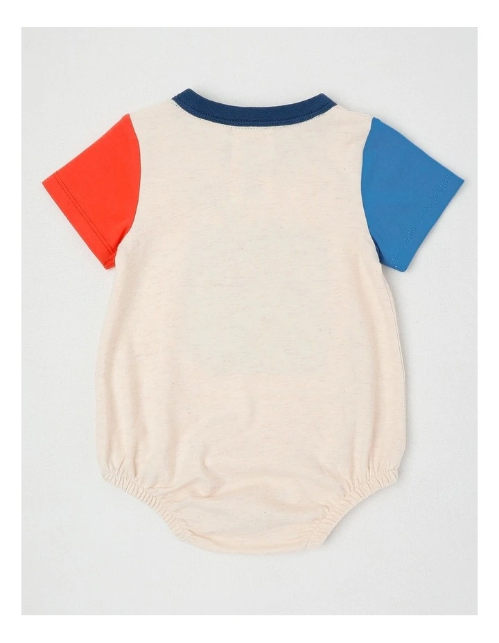Reggie Colourblocked Bodysuit in Oat Marle image 3
