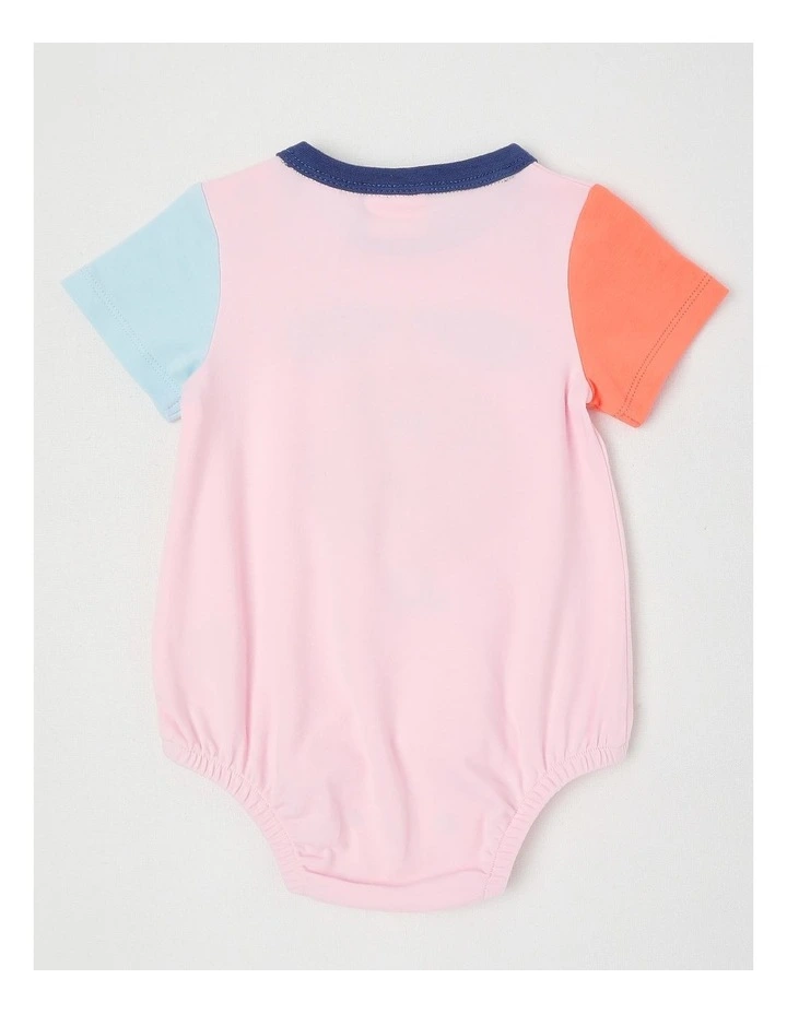 Reggie Colourblocked Bodysuit in Pink image 3