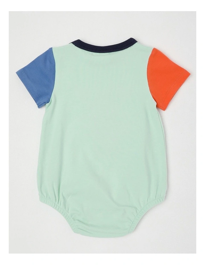 Reggie Colourblocked Bodysuit in Green image 3