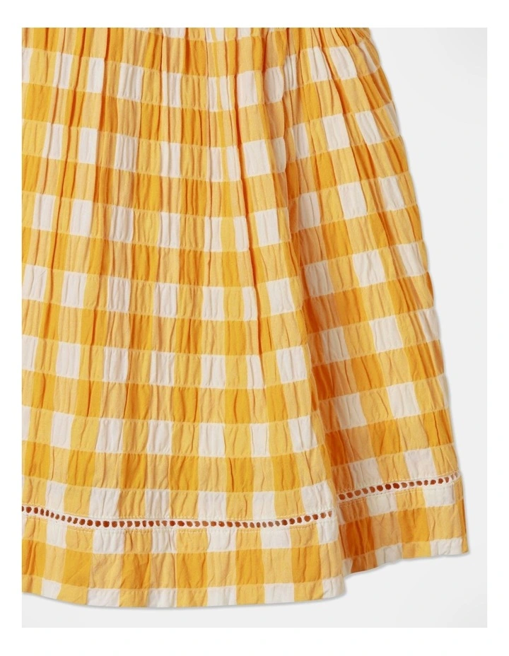 Mia Gingham Daisy Dress in Yellow image 4