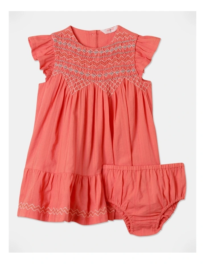 Eloise Shirred Dress in Pink image 1