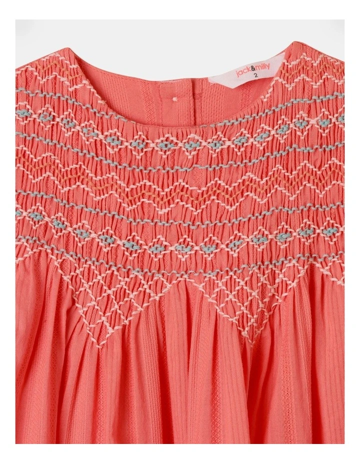 Eloise Shirred Dress in Pink image 2