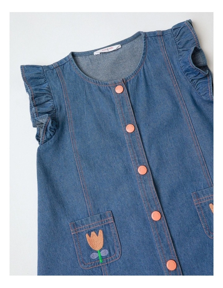 Hattie Mini Dress In Denim image 2