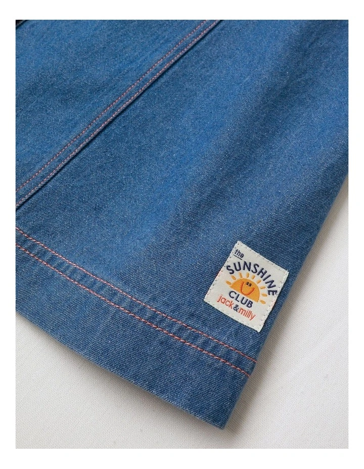 Hattie Mini Dress In Denim image 5