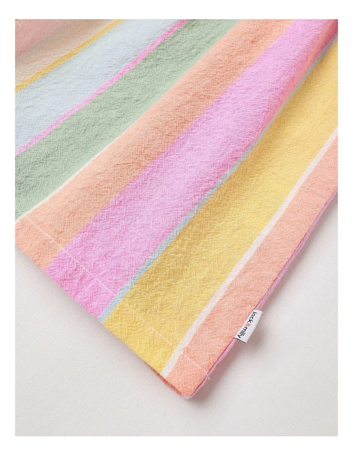 Kelly Yarn-dyed Crepe Striped Dress With Shirring in Rainbow image 4