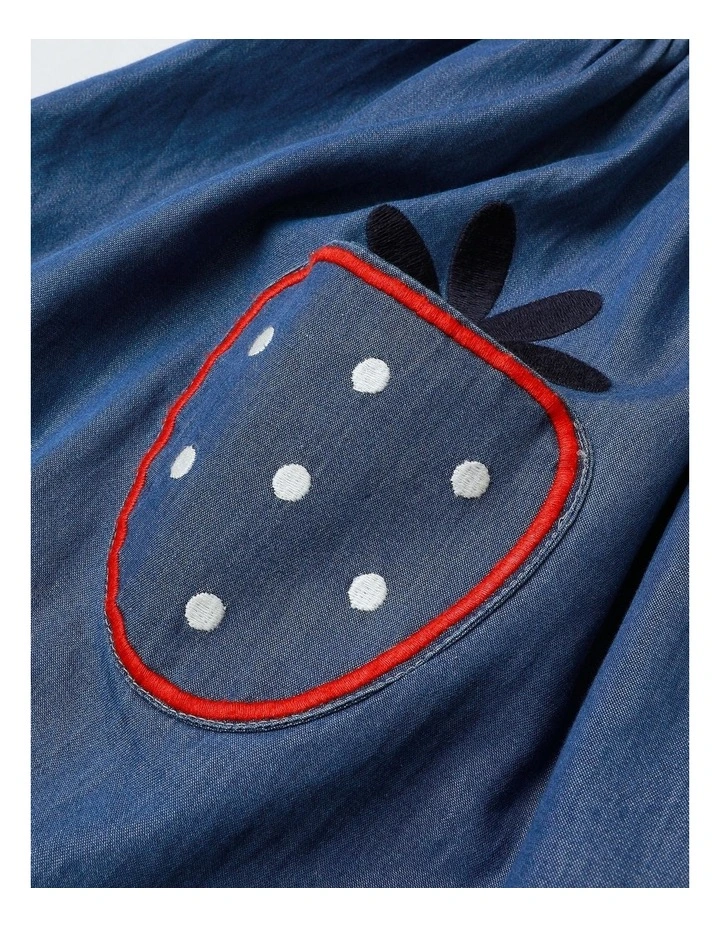 Jemima Chambray Dress With Novelty Pockets And Ric Rac Trim In Denim image 6