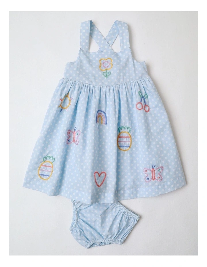 Gracie Woven Dobby and Yardage Pinny in Light Blue image 1
