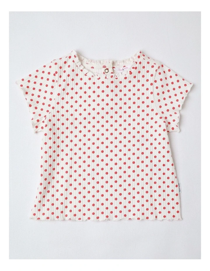 Queenie Denim Discharge Pinny and Tee Set in Denim image 4