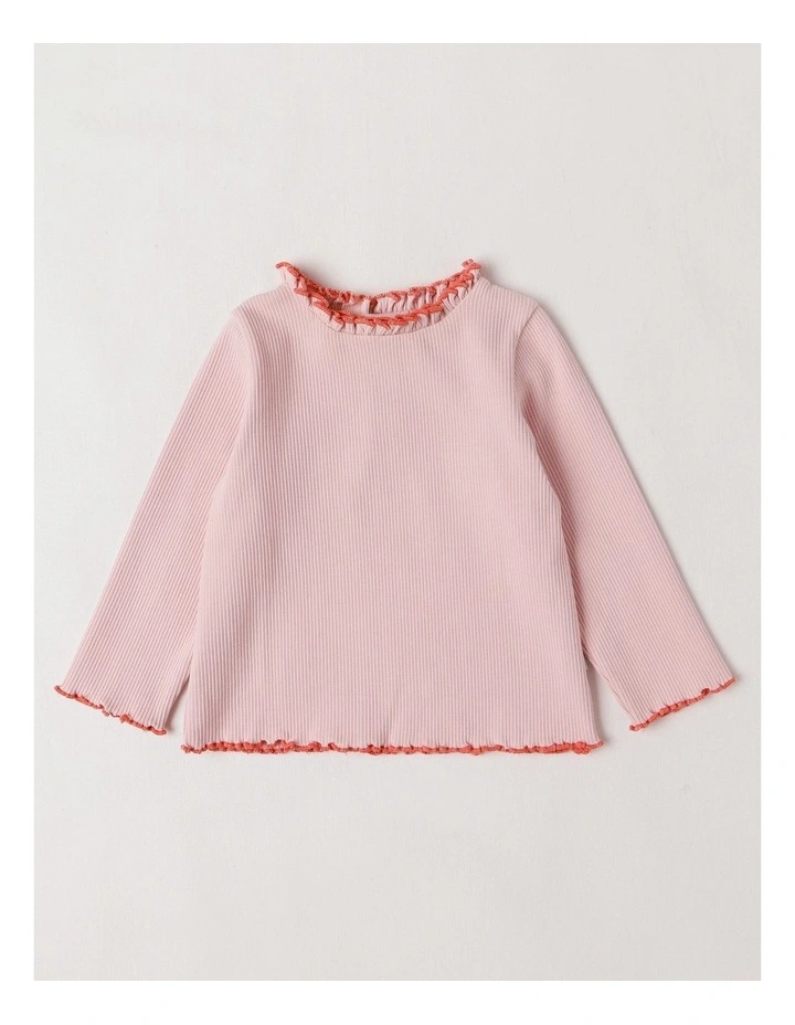 Lucy Tulip Denim Pinny with Rib Tee Set in Denim image 5