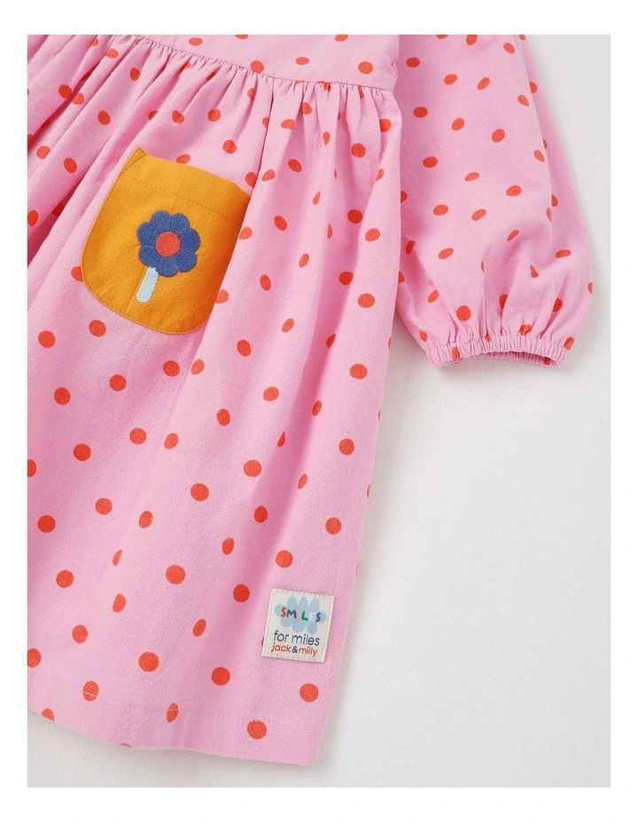 Anna Colourblocked Dress with Ric Rac Trim in Pink image 5