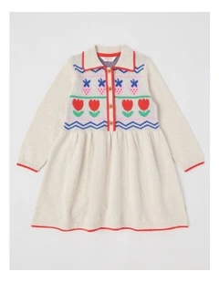 Charlotte Knitted Dress in Oat Marle