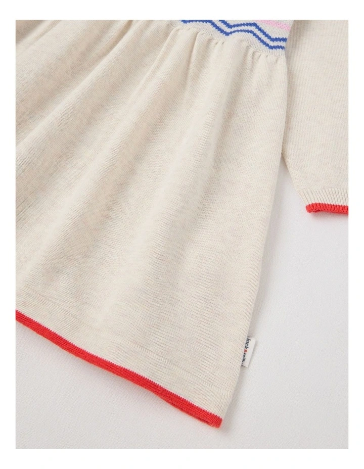 Charlotte Knitted Dress in Oat Marle image 4