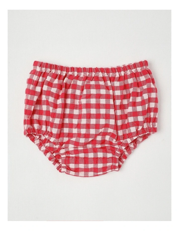 Honey Seersucker Gingham Dress Set in Pink image 4