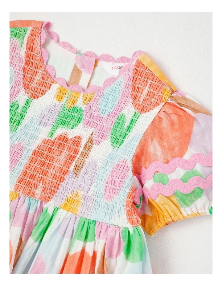 Amelia Paper Touch Dress with Watercolour Floral Print image 2