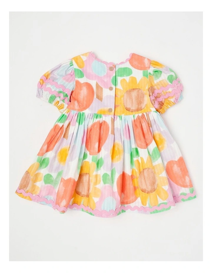 Amelia Paper Touch Dress with Watercolour Floral Print image 3