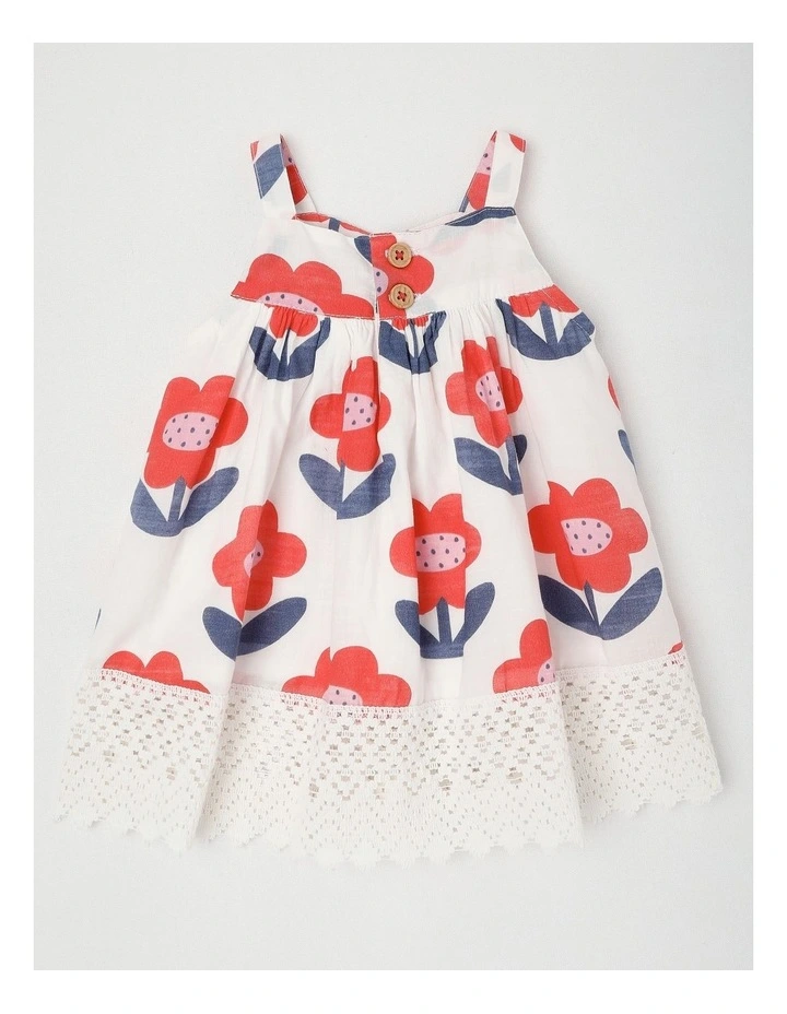 Pearl Woven Dress in Cream image 3