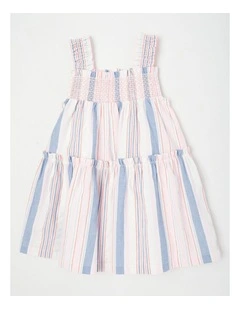 Kelly Smocked Dress In Assorted Stripe